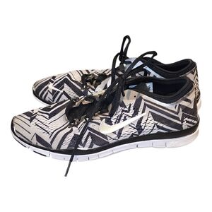 Nike Womens Free 5.0 TR Fit 4 629832-017 Black White Running Shoes Lace Up‎ 8.5